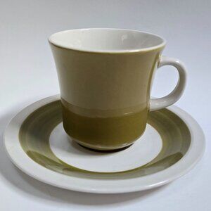 Vintage Mikasa Olive Green Apple Pie Ceramic Cera Stone Cup & Set D1450